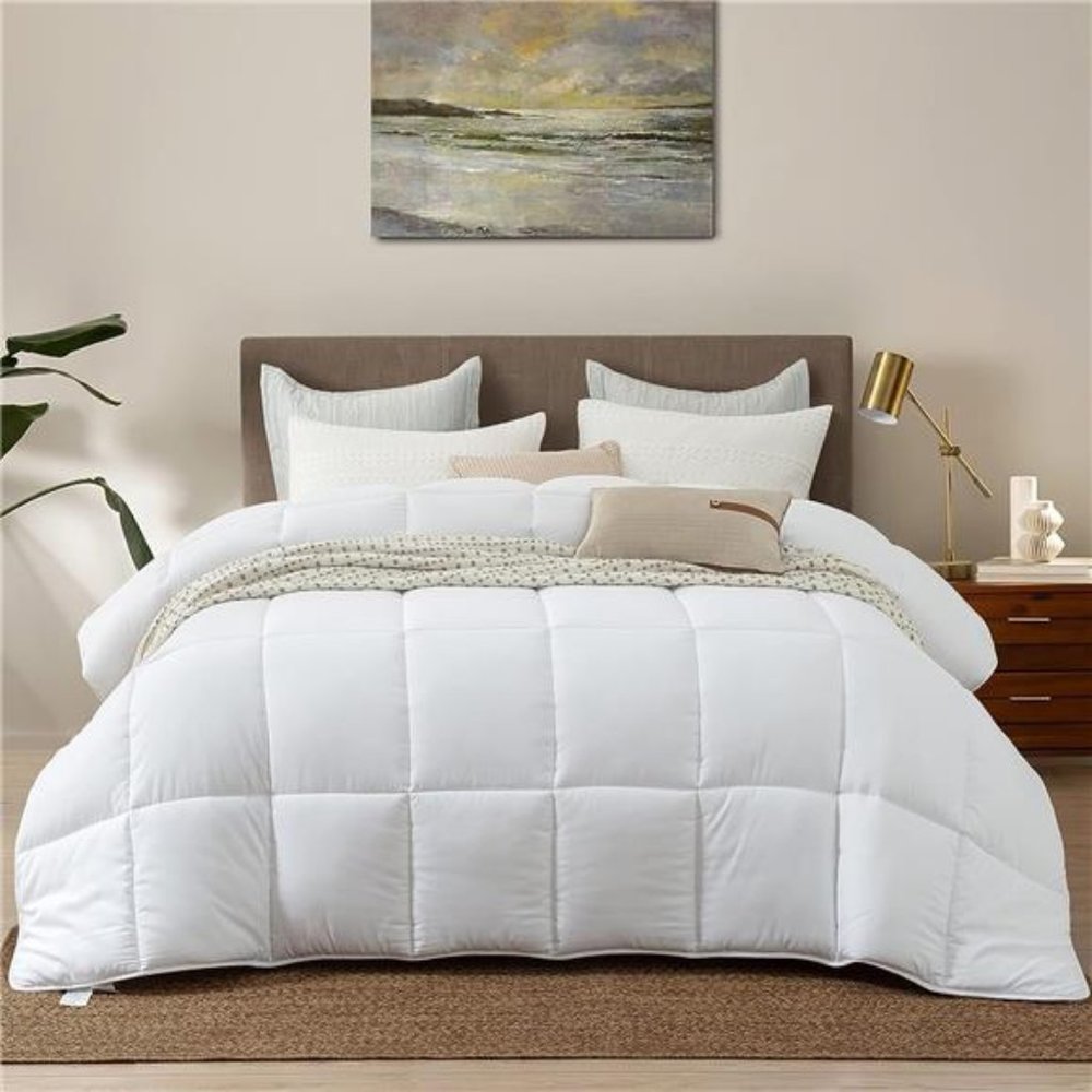 Down Alternative Comforter All Season Duvet Insert(White,Queen)Ultra Soft Double